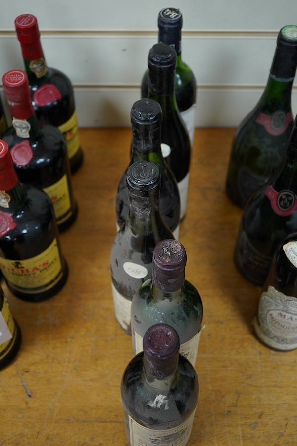 Six bottles of wine including three bottles of Moulin Touchais Anjou 1959, Prince Consort Costieres di Gard, two bottles of St. Emilion 1979, etc.
